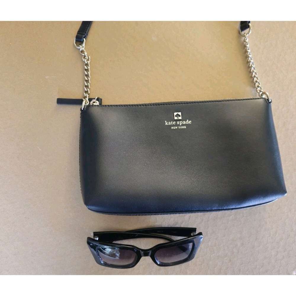Kate Spade NY Sawyer St Small Black Crossbody Bag Gold Hardware Zip Chain Strap - Picture 3 of 13